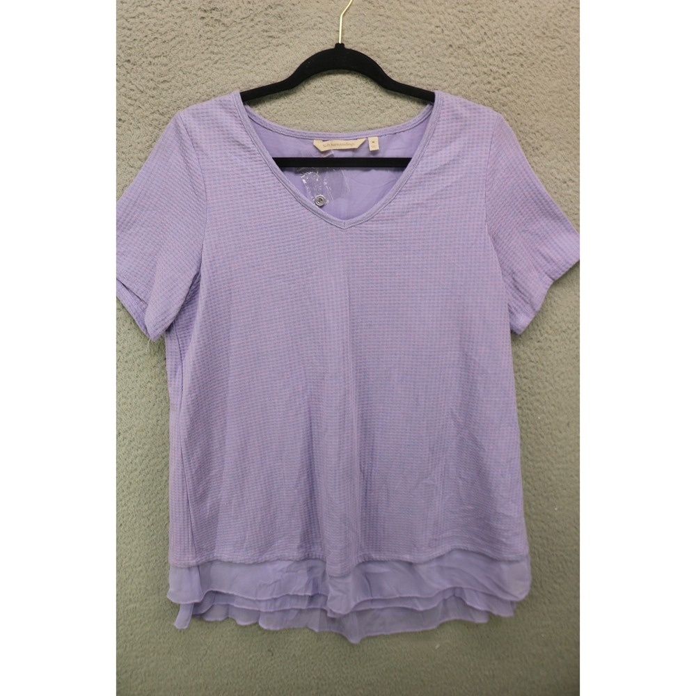 Soft Surroundings Short Sleeve Waffle Knit Tunic-Med-NWOT-Chiffon-Minimalist